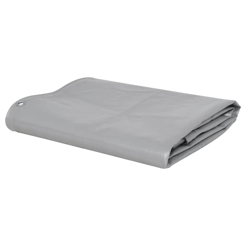 Presenning 3×6 m 650 g/m² / kraftig PVC-belagt overdækningspresenning med øjer – Grå