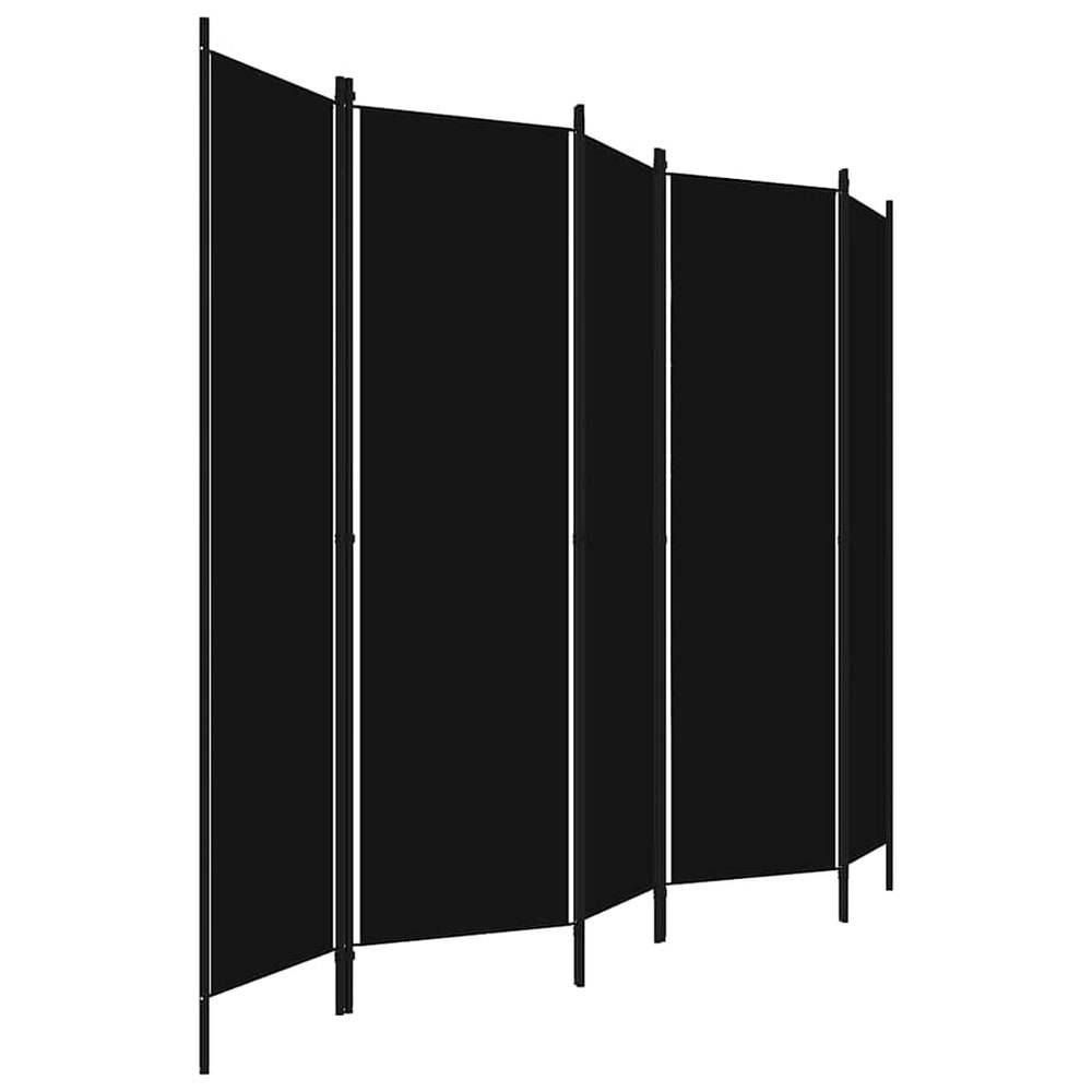 Rumdeler 5 paneler 250×180 cm / foldeskærm / skillevæg / afskærmning – Sort
