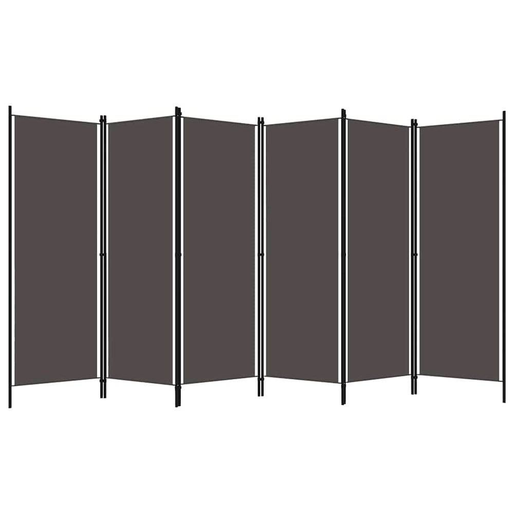 Rumdeler 6 paneler 300×180 cm / foldeskærm / skillevæg / afskærmning – Antracit