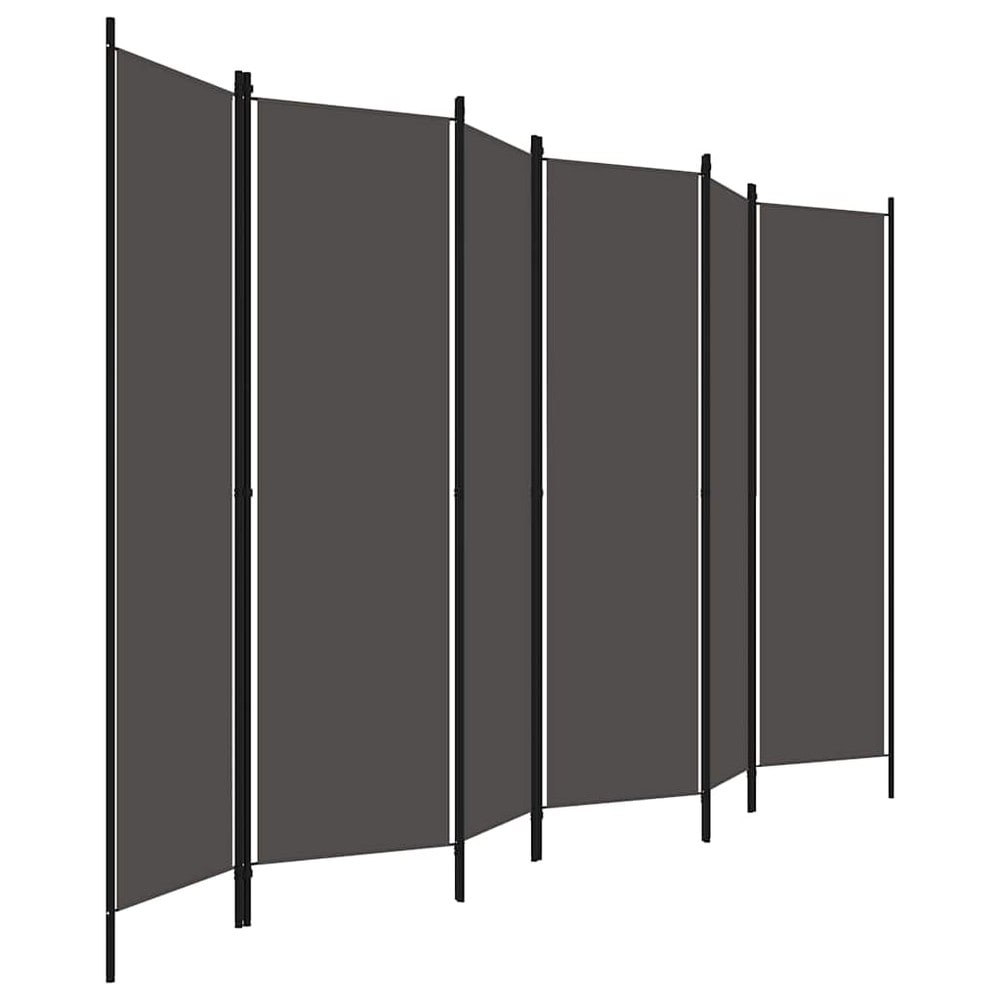 Rumdeler 6 paneler 300×180 cm / foldeskærm / skillevæg / afskærmning – Antracit