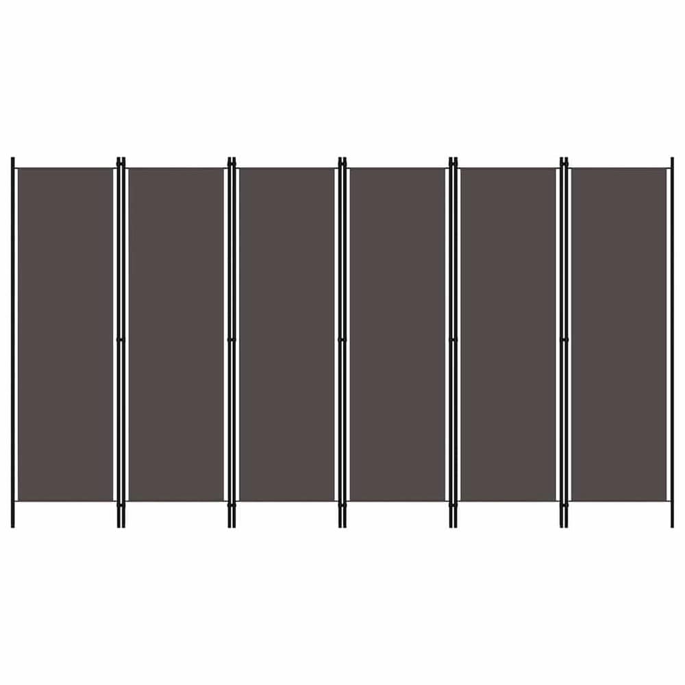 Rumdeler 6 paneler 300×180 cm / foldeskærm / skillevæg / afskærmning – Antracit