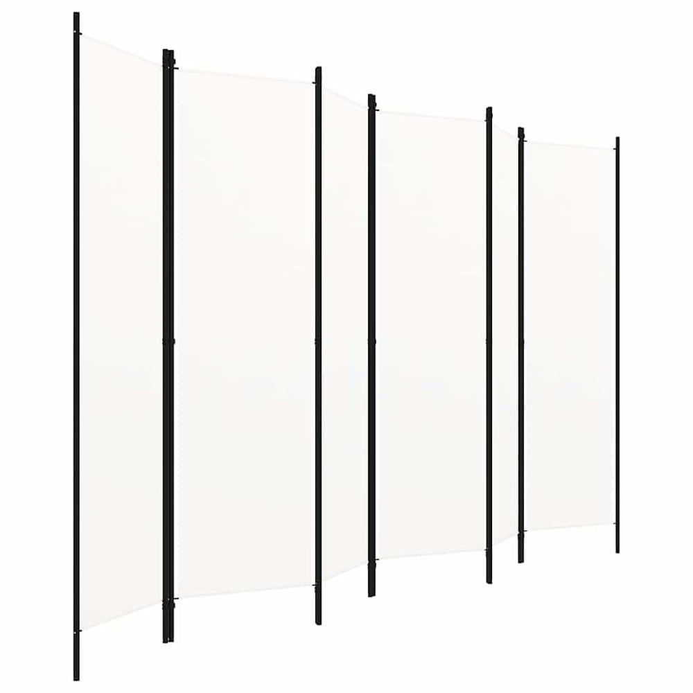 Rumdeler 6 paneler 300×180 cm / foldeskærm / skillevæg / afskærmning – Hvid