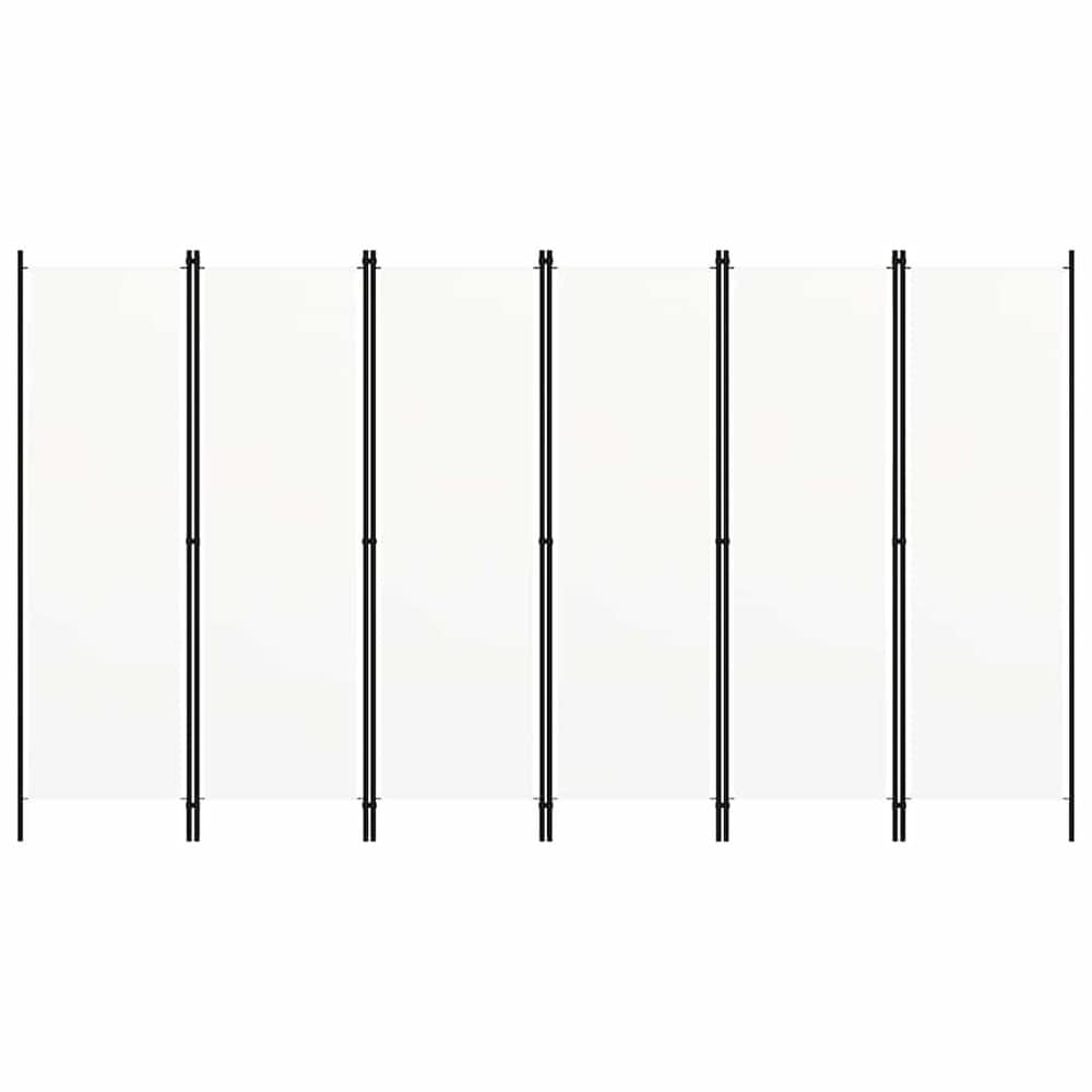 Rumdeler 6 paneler 300×180 cm / foldeskærm / skillevæg / afskærmning – Hvid