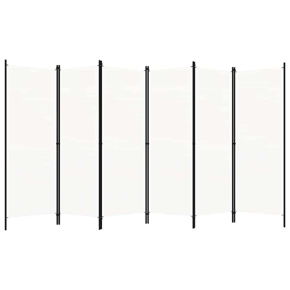 Rumdeler 6 paneler 300×180 cm / foldeskærm / skillevæg / afskærmning – Hvid