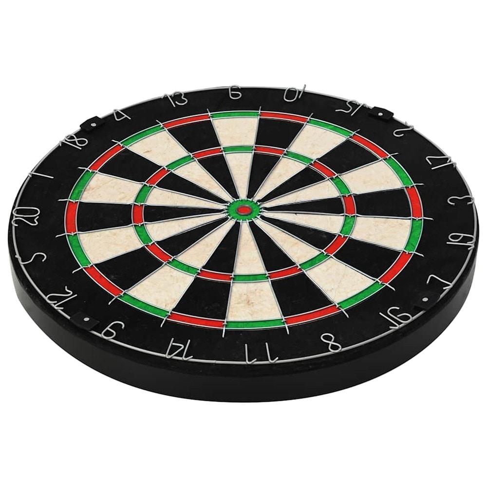 Dartskive i sisal med skab / dartsæt med 6 stålpile og pointtavler