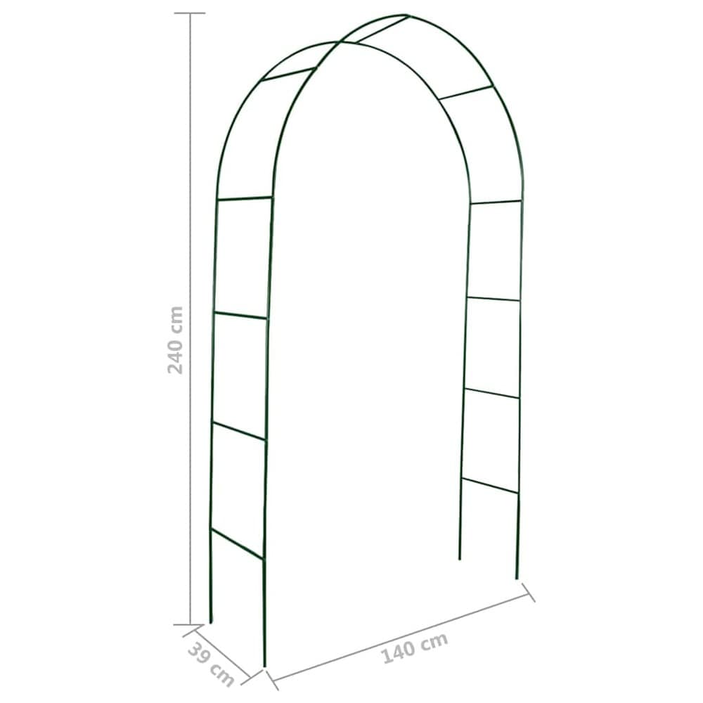 2 rosenbuer 140×39×240 cm / espalierbuer til roser og klatreplanter – Grøn