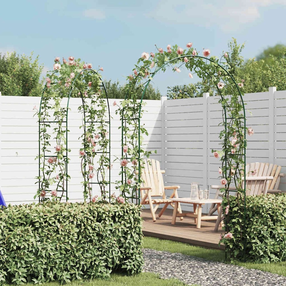 2 rosenbuer 140×39×240 cm / espalierbuer til roser og klatreplanter – Grøn