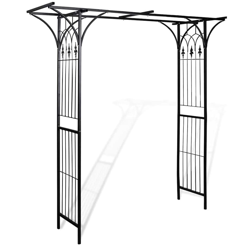 Rosenbue 200×52×204 cm / havebue / espalierbue til roser og klatreplanter – Sort