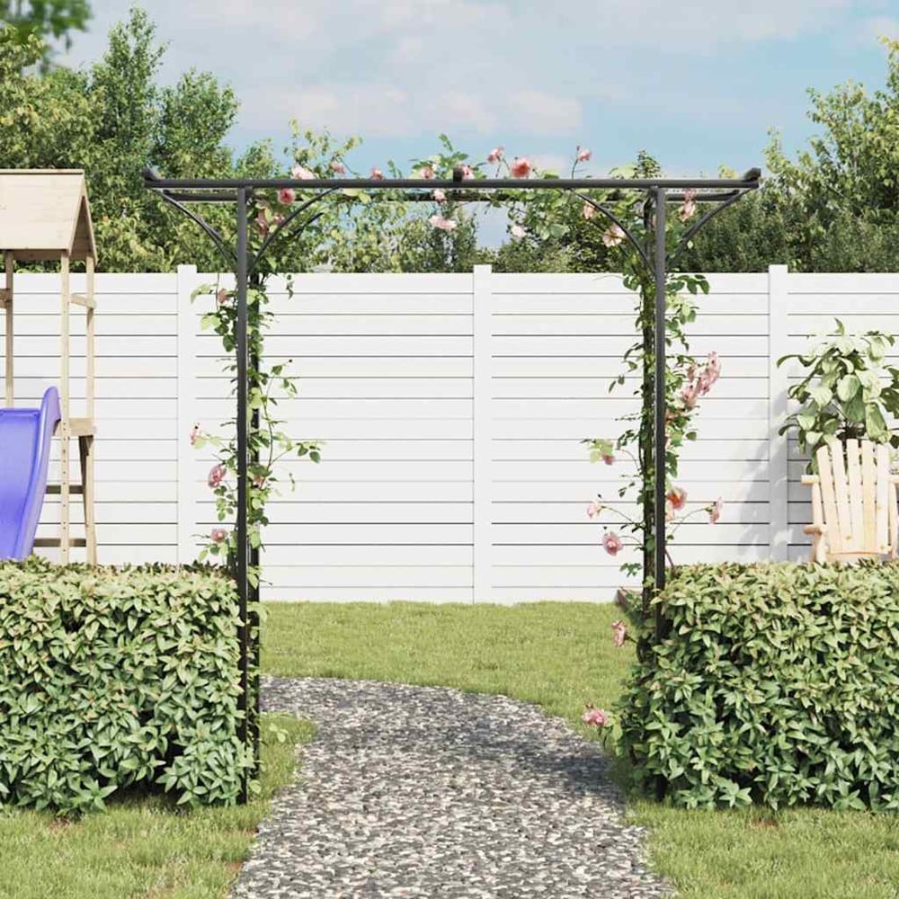Rosenbue 200×52×204 cm / havebue / espalierbue til roser og klatreplanter – Sort
