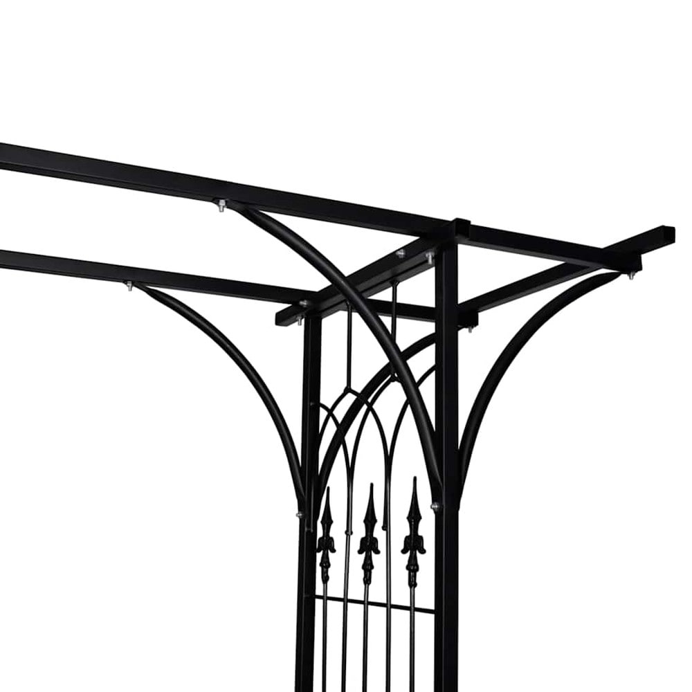 Rosenbue 200×52×204 cm / havebue / espalierbue til roser og klatreplanter – Sort