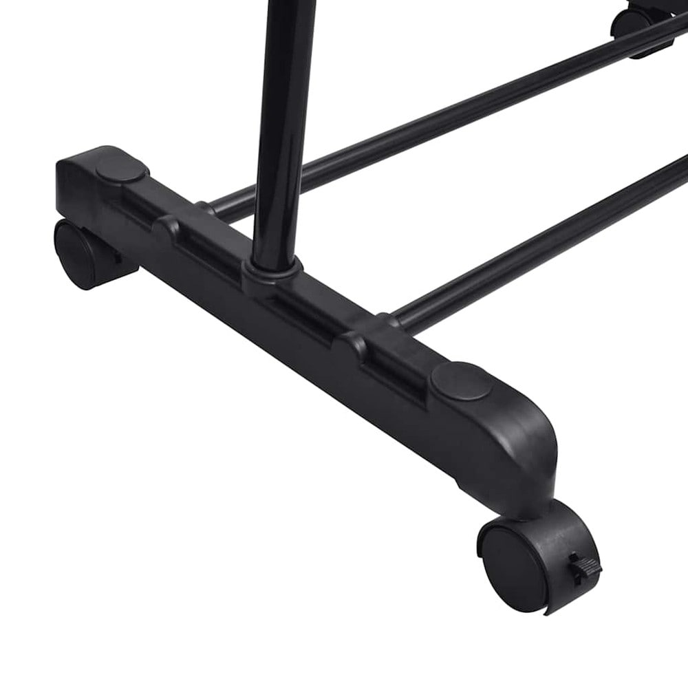 Justerbart tøjstativ 84–150×42×108–170 cm / tøjstang på hjul – Sort/sølv
