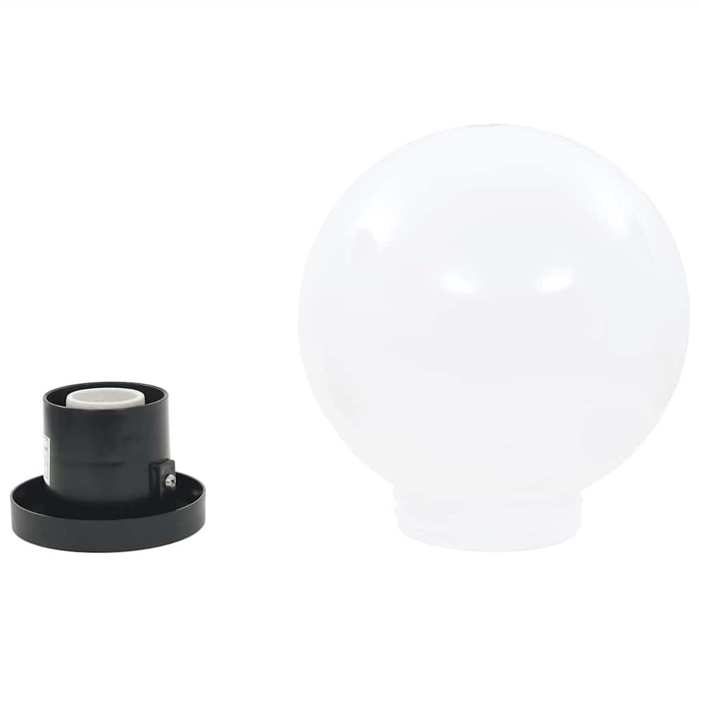 2 kuglelamper Ø20 cm / lyskugler til haven / havelamper med E27-fatning – Hvid