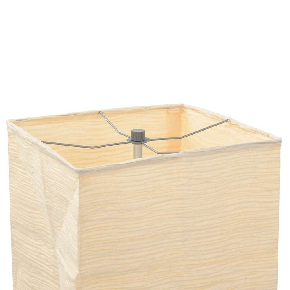 Gulvlampe 130 cm / rislampe med firkantet skærm / lampe i rispapir – Beige