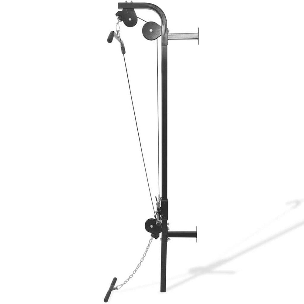 Vægmonteret hjemmegym 99×53×194 cm / kabelmaskine med øvre og nedre kabeltræk – Sort