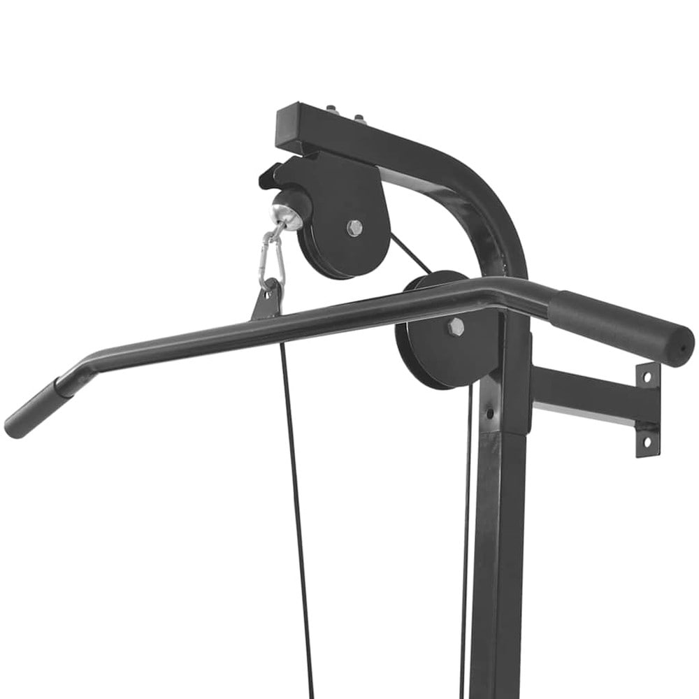 Vægmonteret hjemmegym 99×53×194 cm / kabelmaskine med øvre og nedre kabeltræk – Sort