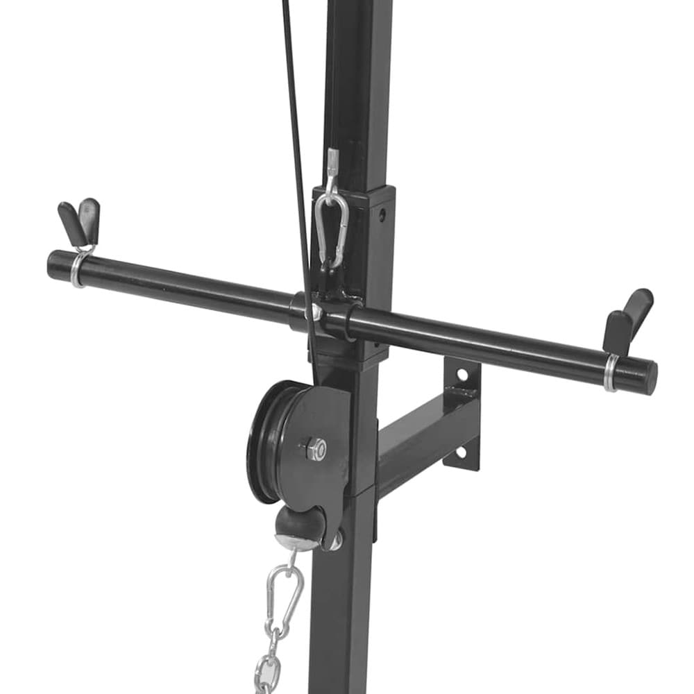 Vægmonteret hjemmegym 99×53×194 cm / kabelmaskine med øvre og nedre kabeltræk – Sort