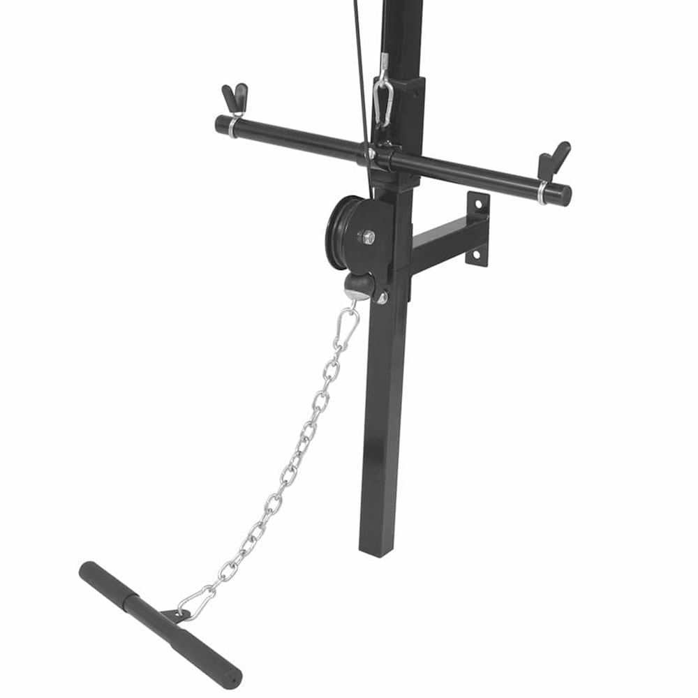 Vægmonteret hjemmegym 99×53×194 cm / kabelmaskine med øvre og nedre kabeltræk – Sort