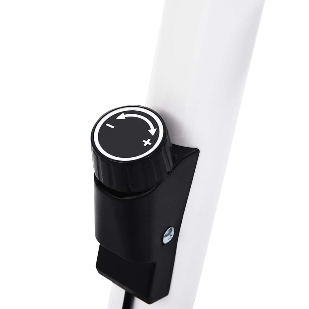 Motionscykel med remtræk / træningscykel med LCD-display og justerbar modstand – Hvid/sort
