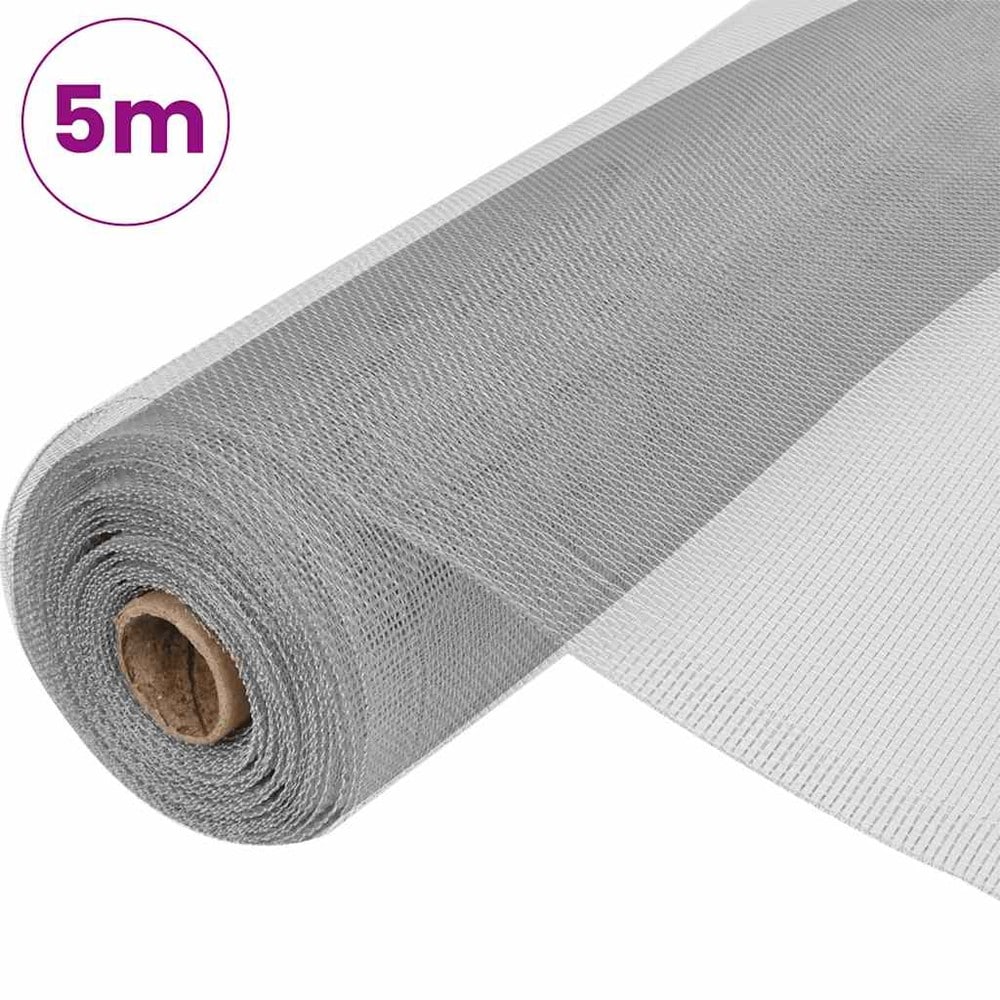 Insektnet i aluminium 100×500 cm / myggenet til døre, vinduer og bure – Sølv