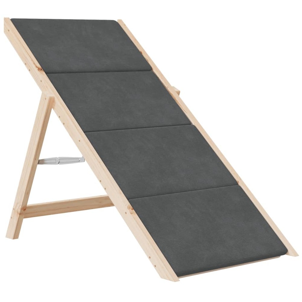 Hundetrappe 105×47×64 cm / sammenklappelig skridsikker trappe til kæledyr – Grå/natur