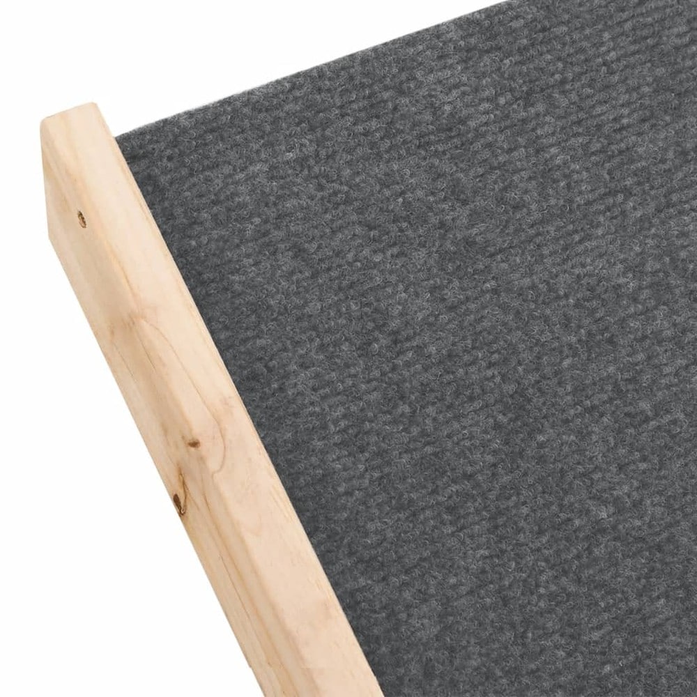 Hundetrappe 105×47×64 cm / sammenklappelig skridsikker trappe til kæledyr – Grå/natur