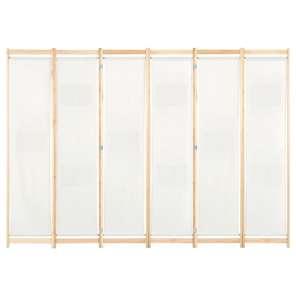 Rumdeler 6 paneler 240×170 cm / foldeskærm / skillevæg med 9 opbevaringslommer – Beige