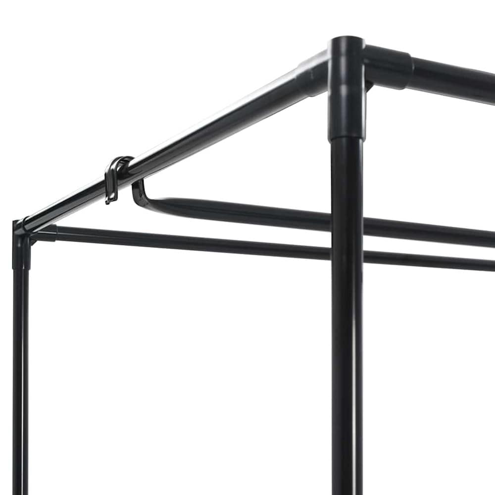 Garderobe i stof 75×50×160 cm / tøjgarderobe med tøjstang / stofgarderobe med lynlås – Grå