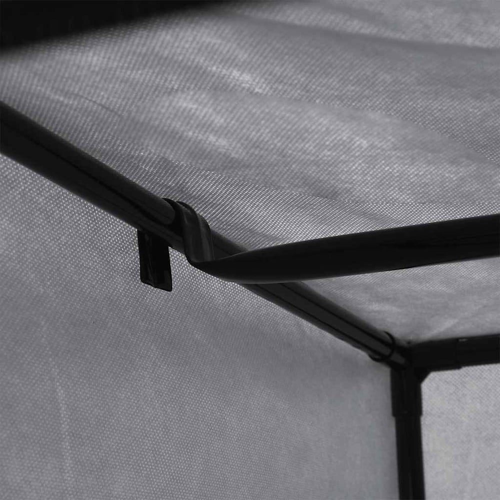 Garderobe i stof 75×50×160 cm / tøjgarderobe med tøjstang / stofgarderobe med lynlås – Grå