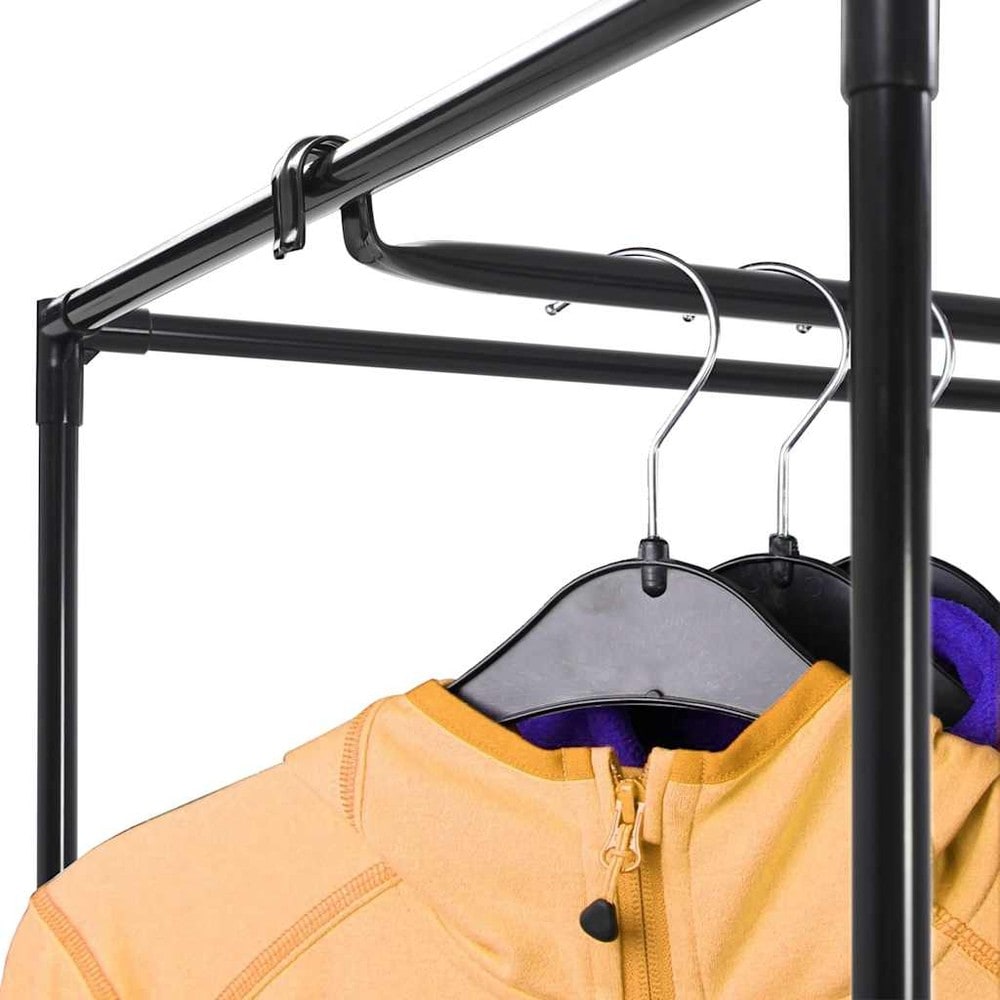 Garderobe i stof 75×50×160 cm / tøjgarderobe med tøjstang / stofgarderobe med lynlås – Grå