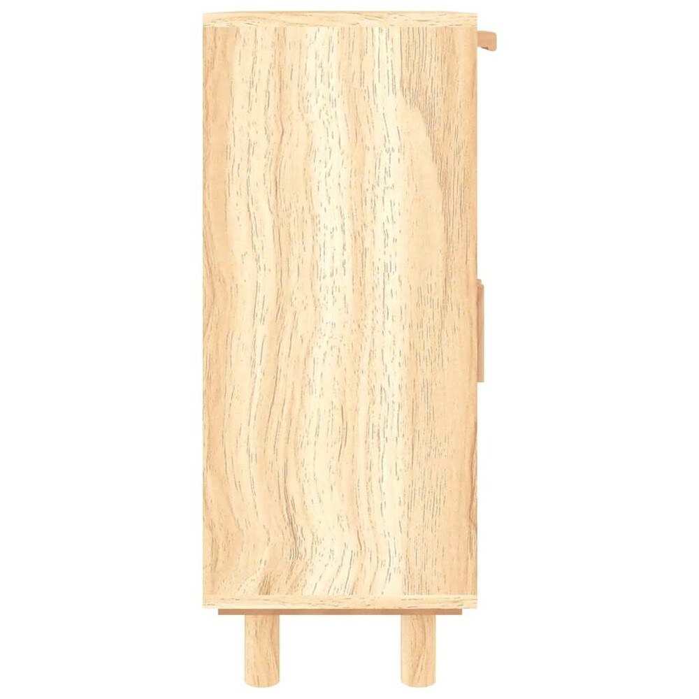 Skænk 60×30×75 cm / opbevaringsskab med 2 skuffer og låger – Natur/rattan