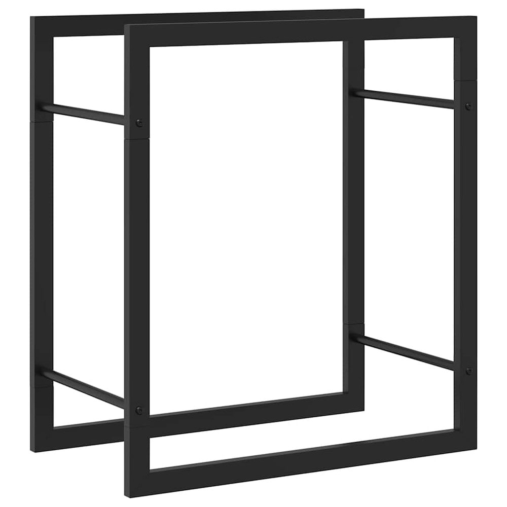 Brændestativ 50×28×56 cm / brændeholder i pulverlakeret stål – Mat sort