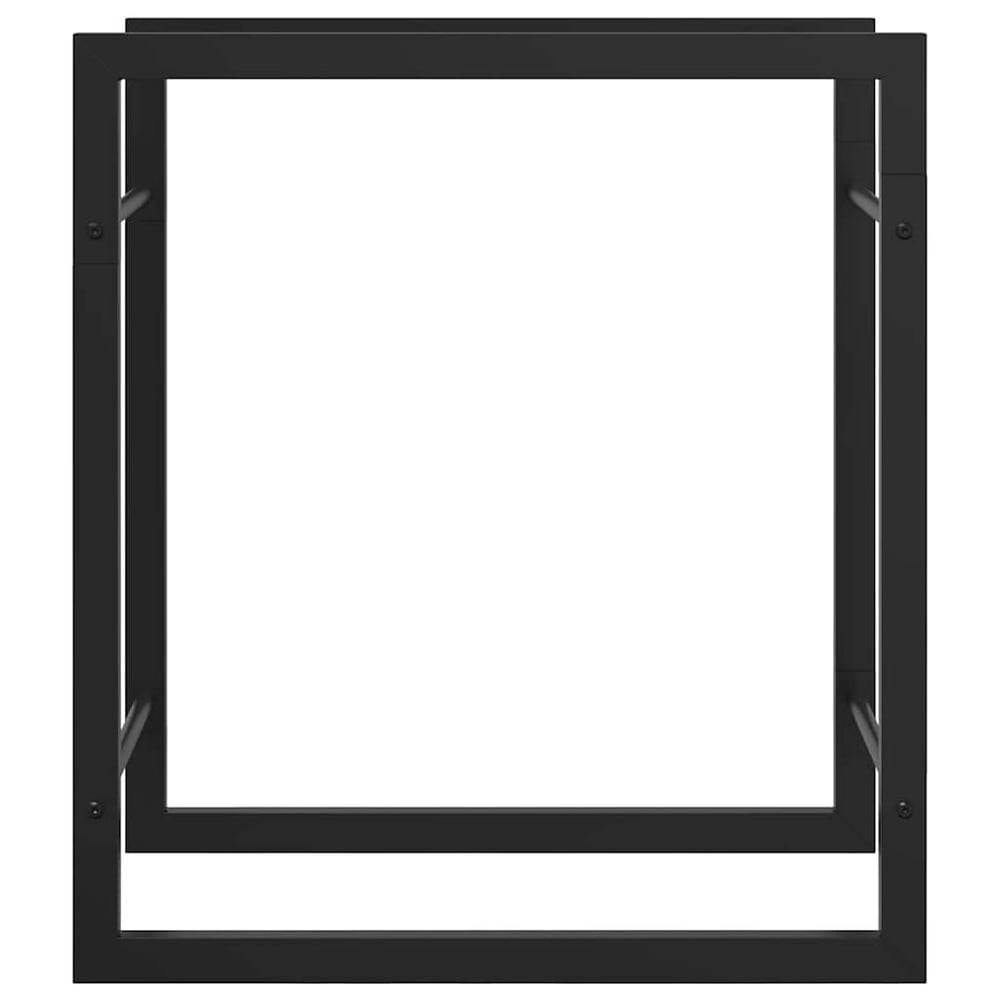 Brændestativ 50×28×56 cm / brændeholder i pulverlakeret stål – Mat sort