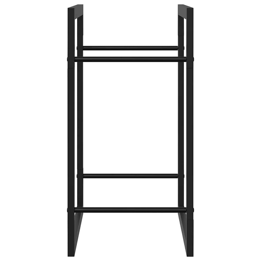 Brændestativ 50×28×56 cm / brændeholder i pulverlakeret stål – Mat sort