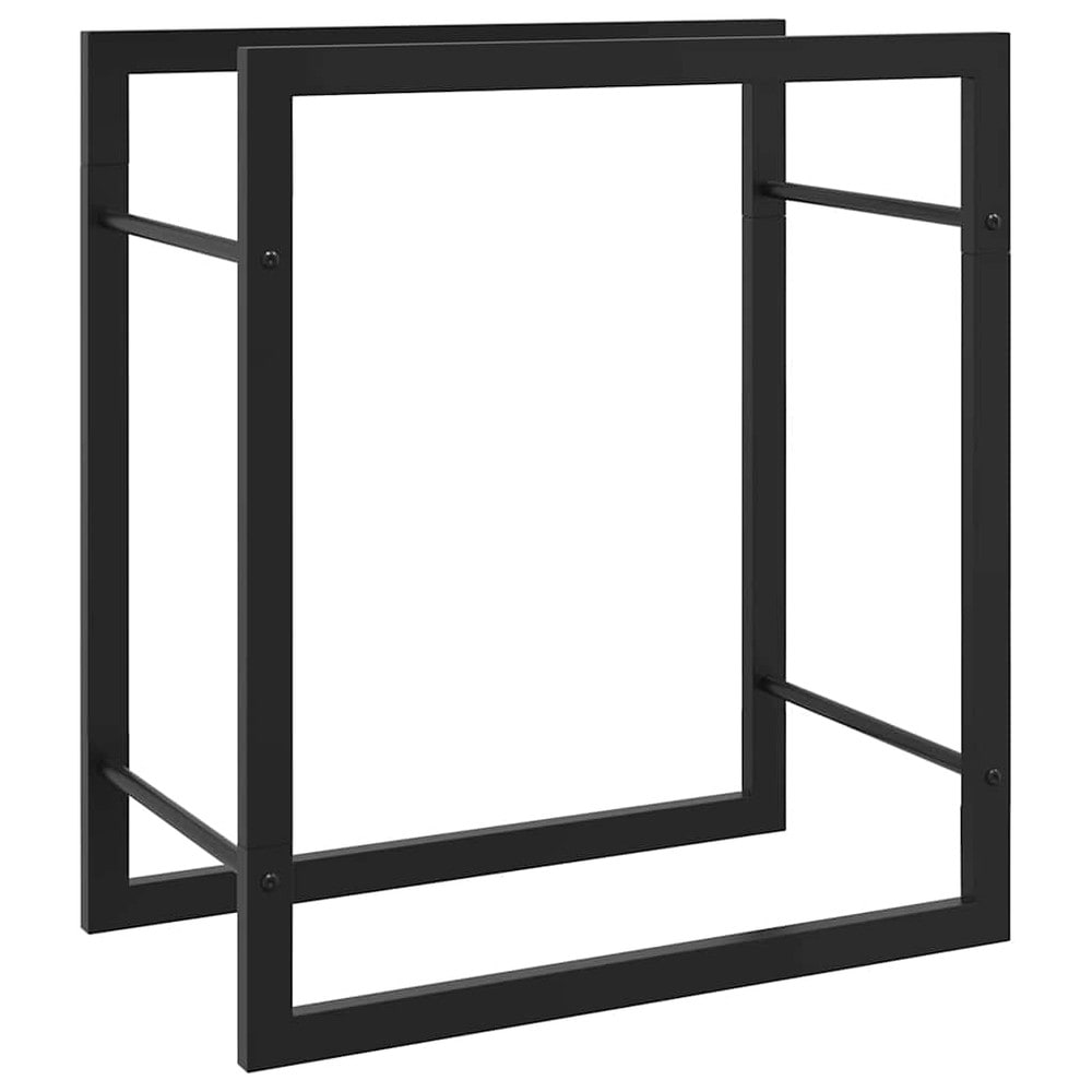 Brændestativ 50×28×56 cm / brændeholder i pulverlakeret stål – Mat sort