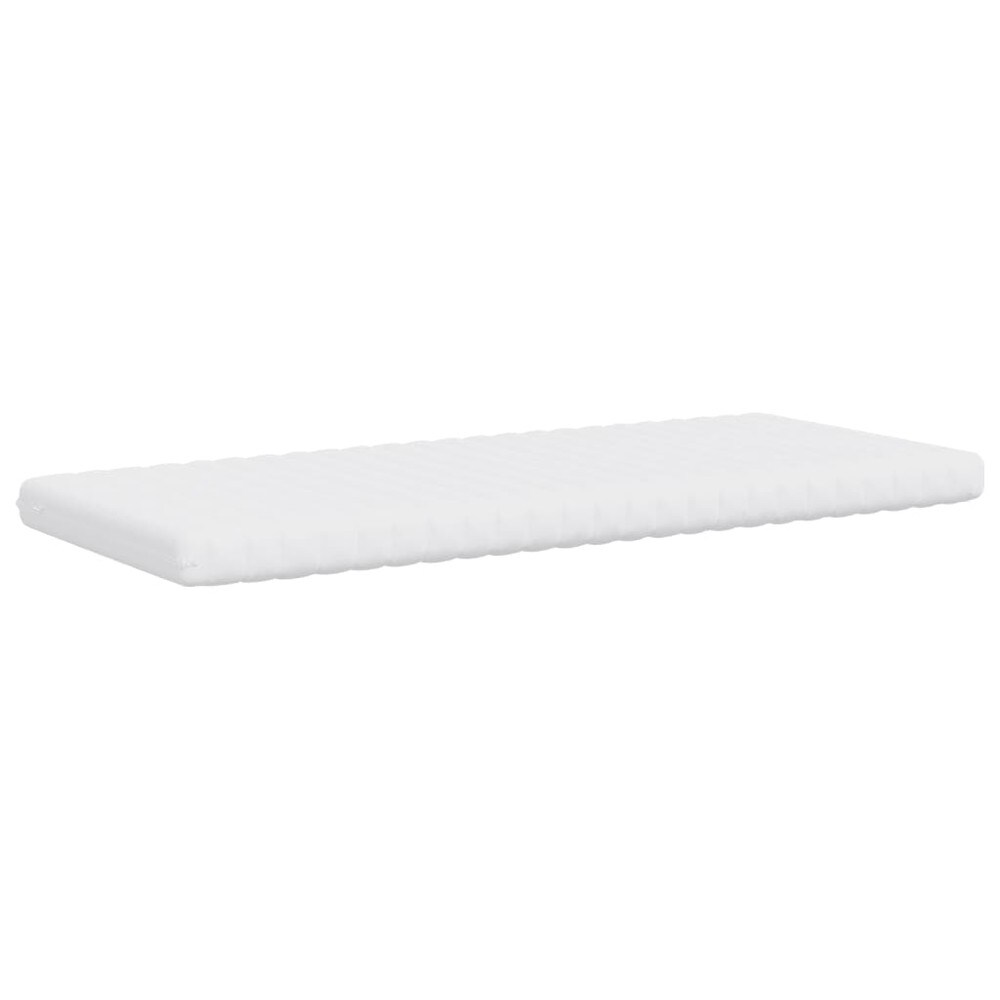 Skummadras 90×200×10 cm / 7-zoners madras i PU-skum / hårdhed 20 ILD – Hvid