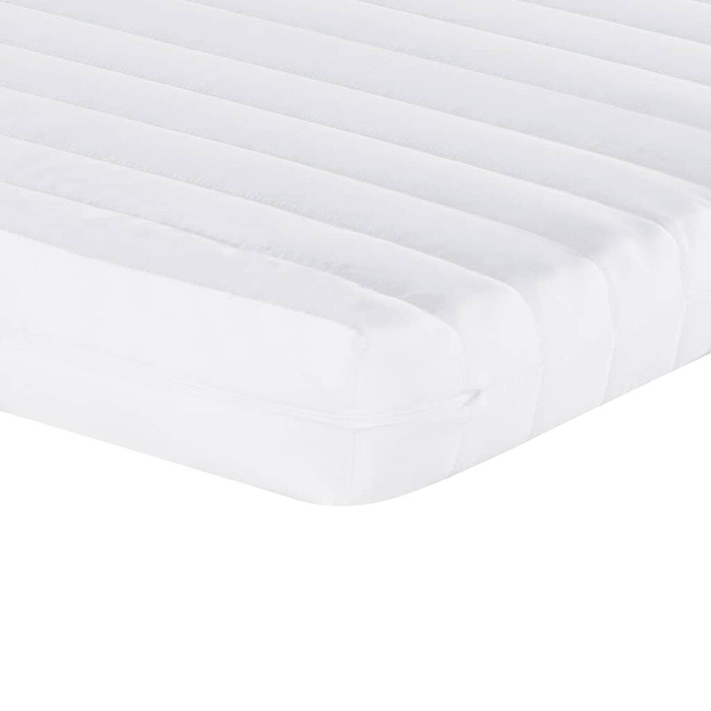 Skummadras 90×200×10 cm / 7-zoners madras i PU-skum / hårdhed 20 ILD – Hvid