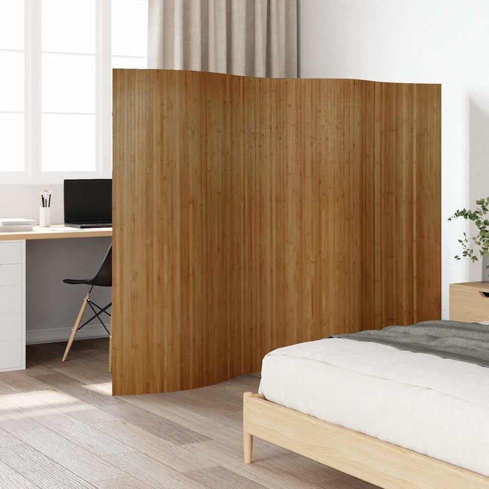 Rumdeler i bambus 250×165 cm / skærmvæg / afskærmning – Brun