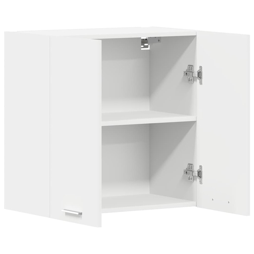 Overskab til køkken 60×31×60 cm / køkkenskab med 2 hylder og låger / vægskab – Hvid