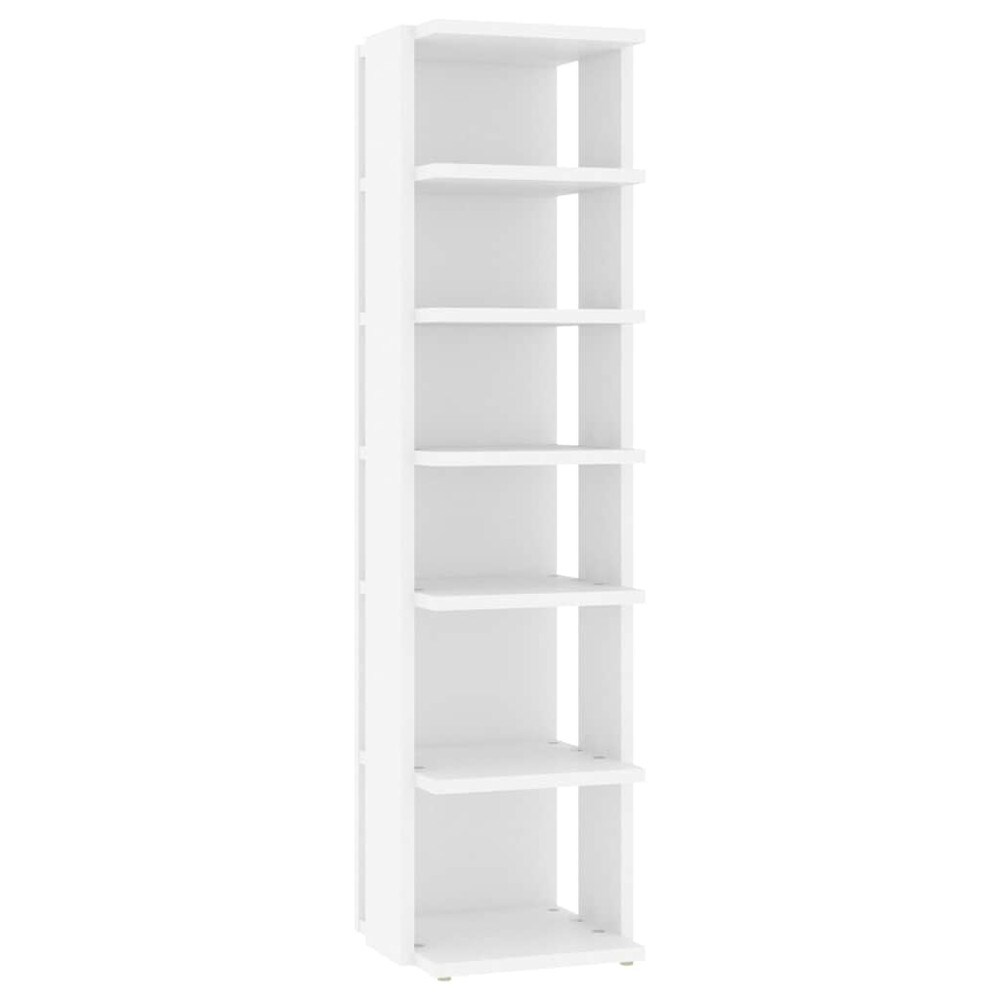 Skoskab 27,5×27×102 cm / smal skohylde med 6 hylder / skoopbevaring – Hvid