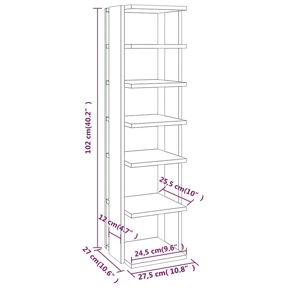 Skoskab 27,5×27×102 cm / smal skohylde med 6 hylder / skoopbevaring – Hvid