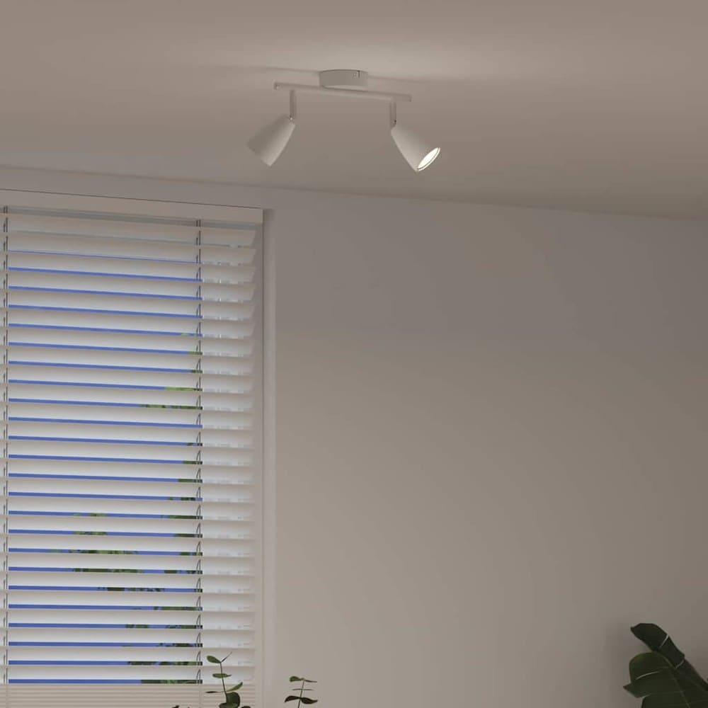 Loftspot med drejelige spotlamper – Hvid / Justerbar loftlampe / To-armet spotlampe