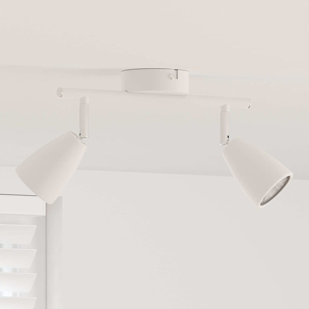 Loftspot med drejelige spotlamper – Hvid / Justerbar loftlampe / To-armet spotlampe