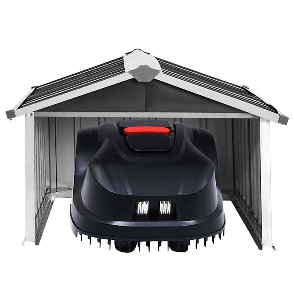 Garage til robotplæneklipper 92×97×63 cm / beskyttelse til plæneklipper i galvaniseret stål – Antracit