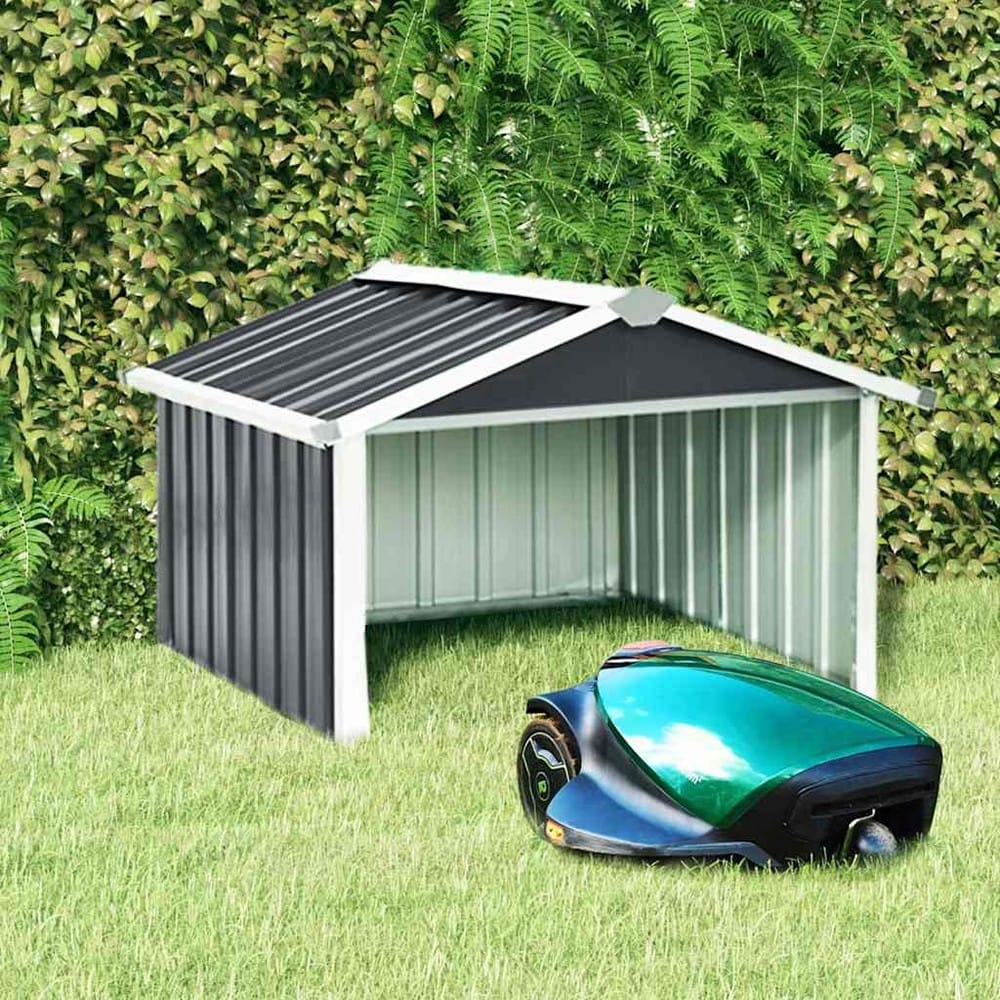 Garage til robotplæneklipper 92×97×63 cm / beskyttelse til plæneklipper i galvaniseret stål – Antracit