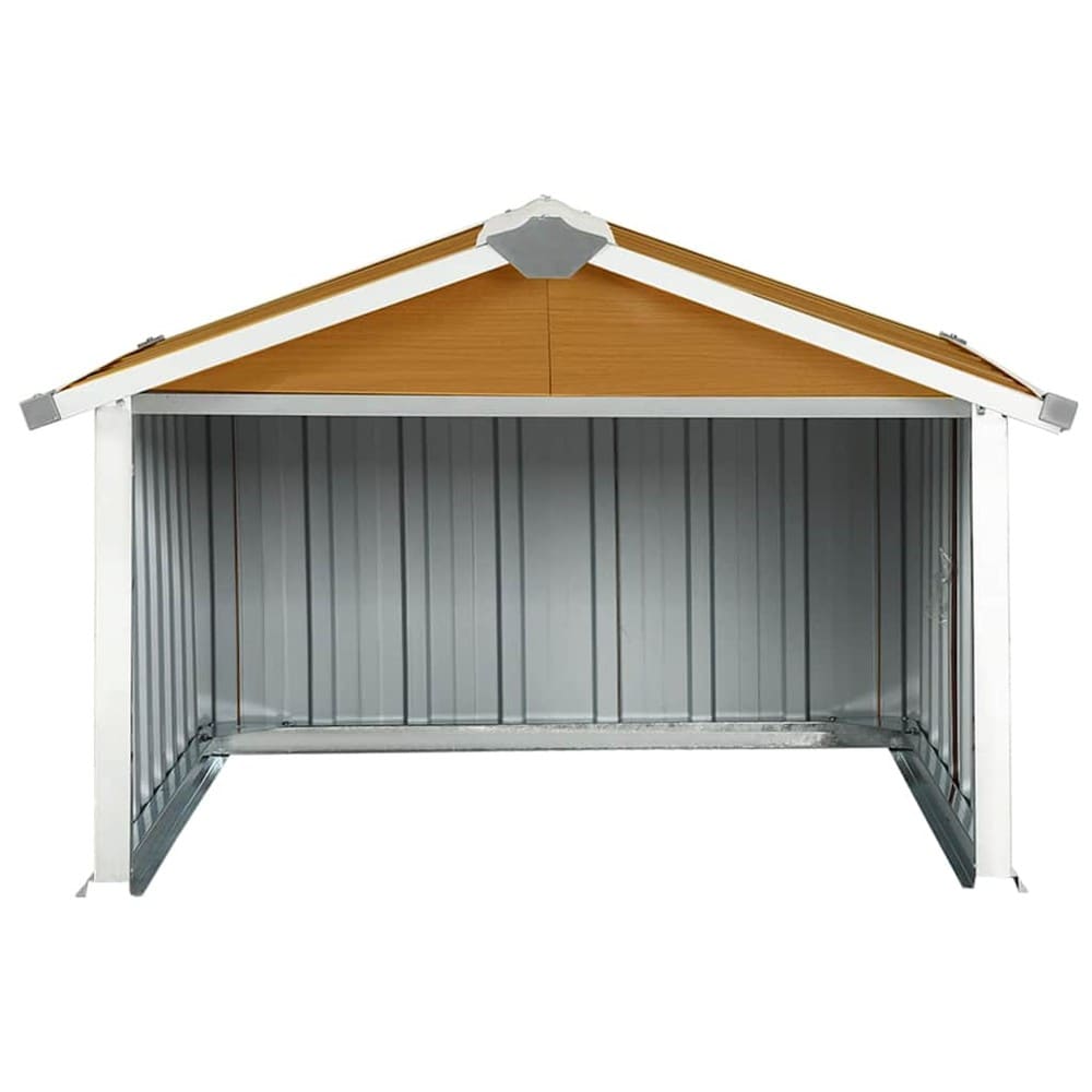 Garage til robotplæneklipper 92×97×63 cm / beskyttelse til plæneklipper i galvaniseret stål – Brun