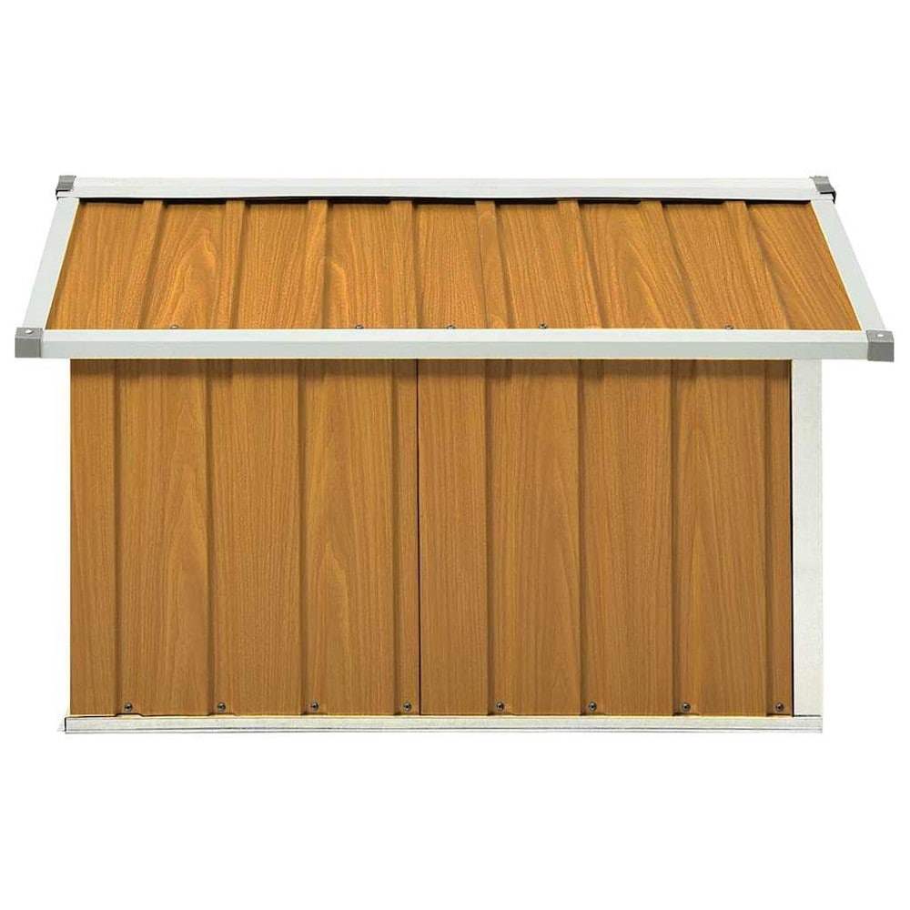 Garage til robotplæneklipper 92×97×63 cm / beskyttelse til plæneklipper i galvaniseret stål – Brun
