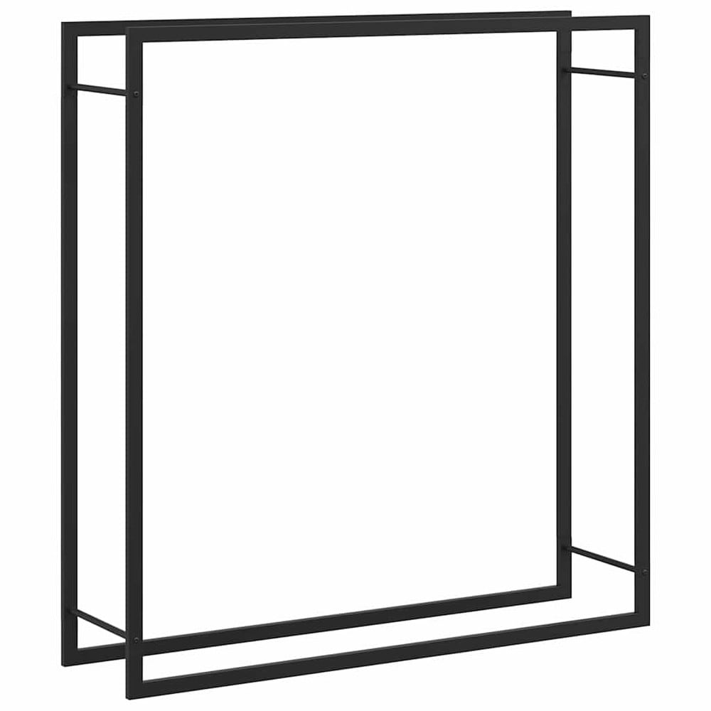 Brændestativ 110×28×116 cm / stativ til brænde i pulverlakeret stål – Mat sort