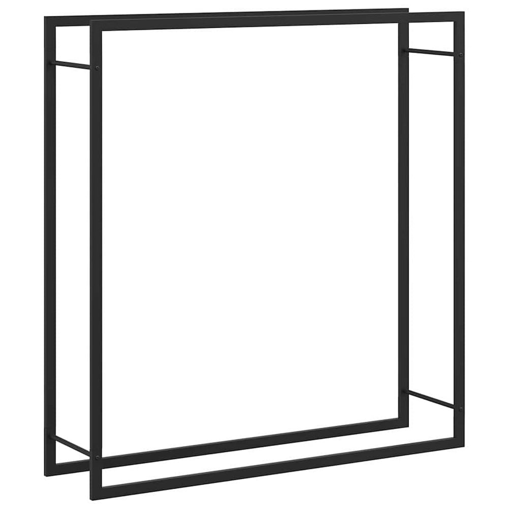 Brændestativ 110×28×116 cm / stativ til brænde i pulverlakeret stål – Mat sort