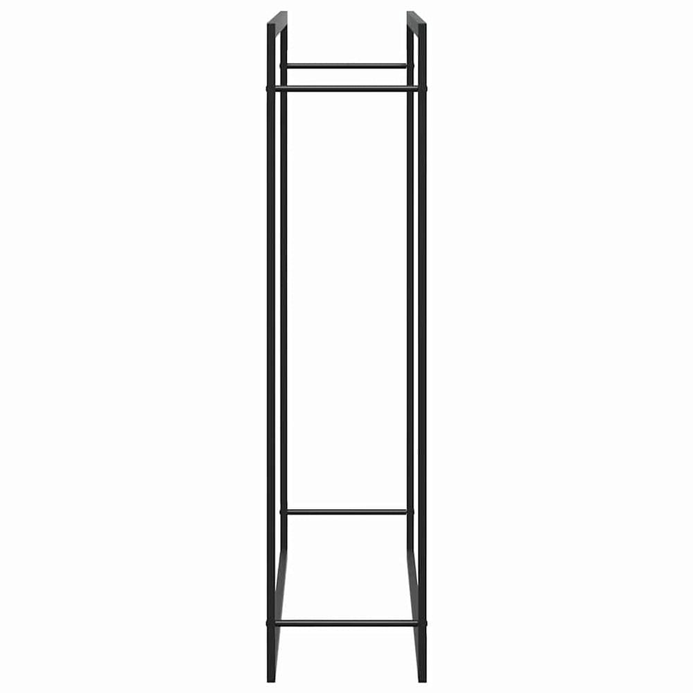 Brændestativ 110×28×116 cm / stativ til brænde i pulverlakeret stål – Mat sort