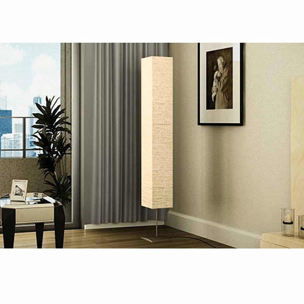 Gulvlampe 170 cm – Beige / Gulvlampe af rispapir / Stemningslampe med fodkontakt